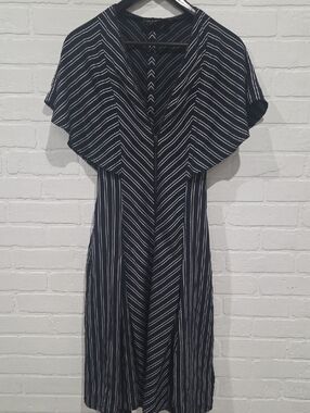 Ted Baker London Striped Zipper Midi Dress